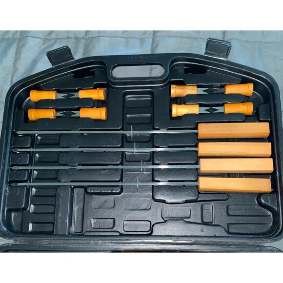 16 Pc BBQ Grill Tool Kit Spatula Tongs Brush Great Gift Barbeque Set with Case - Picture 3 of 5